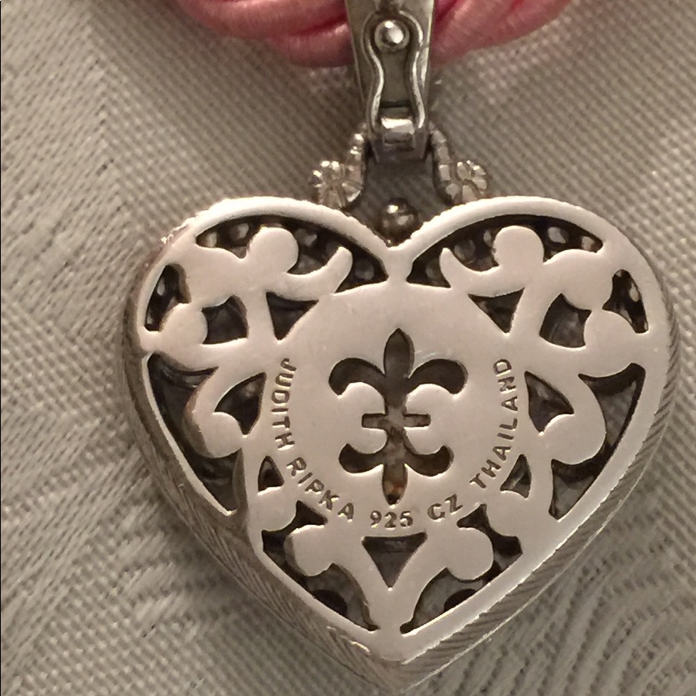 JUDITH RIPKA 925 CZ Pink Heart Necklace - Picture 5 of 7